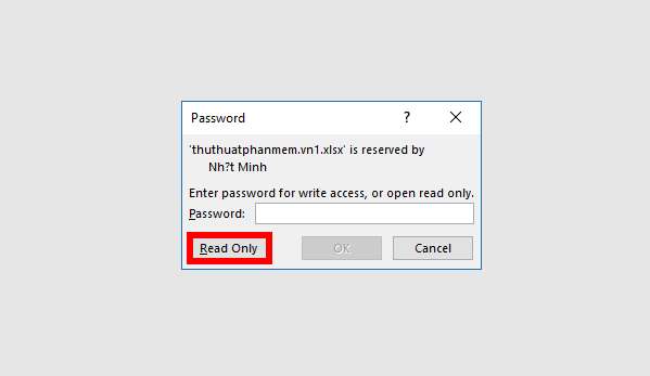 cách đặt password cho file excel