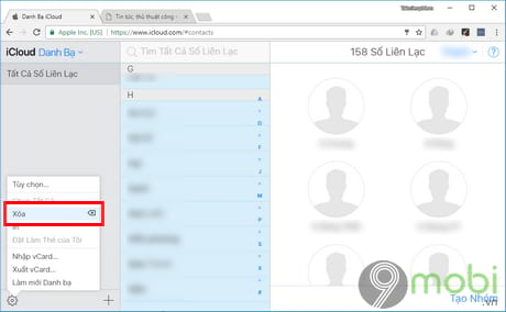 cách xoá danh bạ trên ip