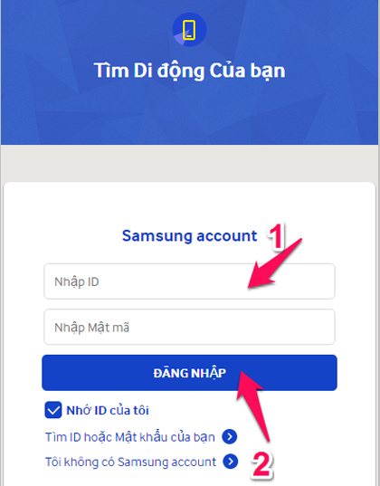 Cách phá mật khẩu máy tính bảng samsung bằng sử dụng công cụ Find My Mobile 