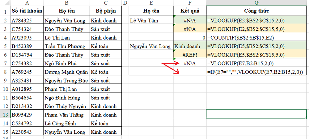 Tìm hiểu nguyên nhân và cách sửa lỗi #n/a trong Excel một cách nhanh nhất